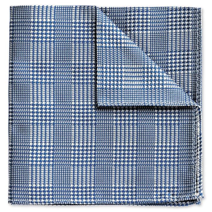 Charles Tyrwhitt Charles Tyrwhitt Classic Sky Prince Of Wales Check Pocket Square