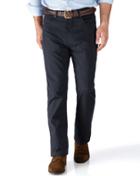 Charles Tyrwhitt Charles Tyrwhitt Navy Slim Fit 5 Pocket Textured Dobby Cotton Tailored Pants Size W32 L32