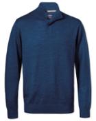 Charles Tyrwhitt Charles Tyrwhitt Mid Blue Merino Wool Button Neck Sweater Size Large