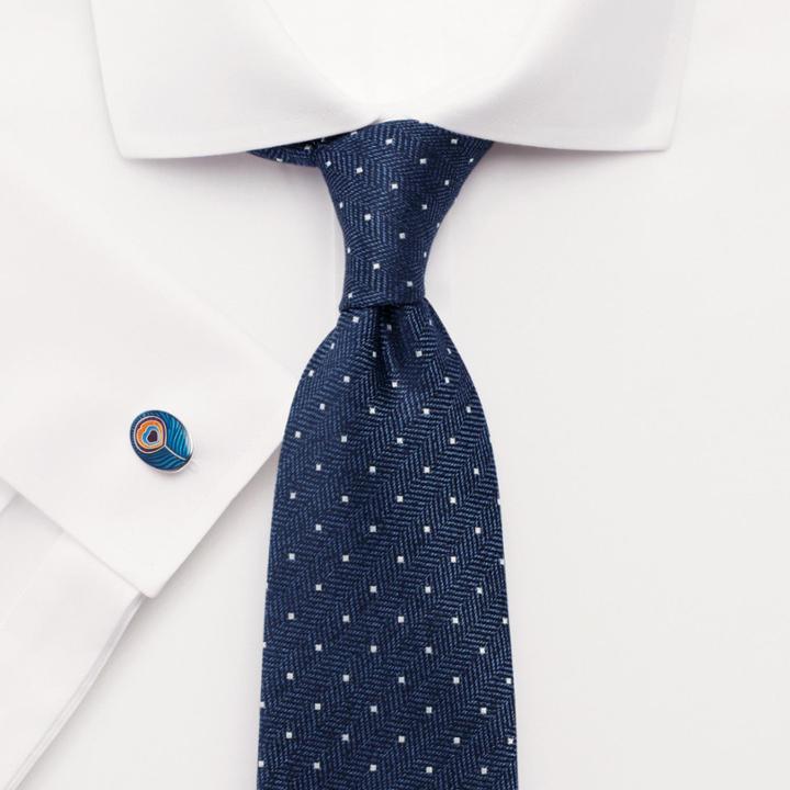 Charles Tyrwhitt Charles Tyrwhitt Royal Blue And White Silk Classic Spot Tie
