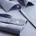 Charles Tyrwhitt Charles Tyrwhitt Slim Fit Semi-spread Collar Business Casual Jersey Stripe Blue Shirt