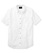 Charles Tyrwhitt Classic Fit Short Sleeve White Cotton/linen Casual Shirt Single Cuff Size Small By Charles Tyrwhitt