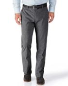 Charles Tyrwhitt Charles Tyrwhitt Grey Slim Fit Prince Of Wales Check Stretch Cotton Tailored Pants Size W32 L32