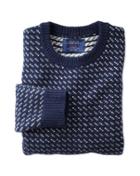 Charles Tyrwhitt Charles Tyrwhitt Navy And White Birdseye Wool Sweater Size Xl