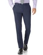 Charles Tyrwhitt Airforce Blue Puppytooth Slim Fit Panama Business Suit Wool Pants Size W34 L32 By Charles Tyrwhitt