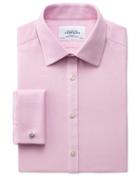 Charles Tyrwhitt Classic Fit Non-iron Honeycomb Pink Cotton Dress Shirt Single Cuff Size 16/38 By Charles Tyrwhitt