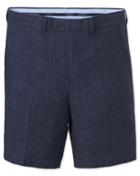 Charles Tyrwhitt Charles Tyrwhitt Indigo Flat Front Cotton Linen Shorts Size 34