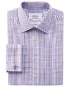Charles Tyrwhitt Charles Tyrwhitt Slim Fit Non-iron Multi Grid Check Cotton Dress Shirt Size 14.5/32