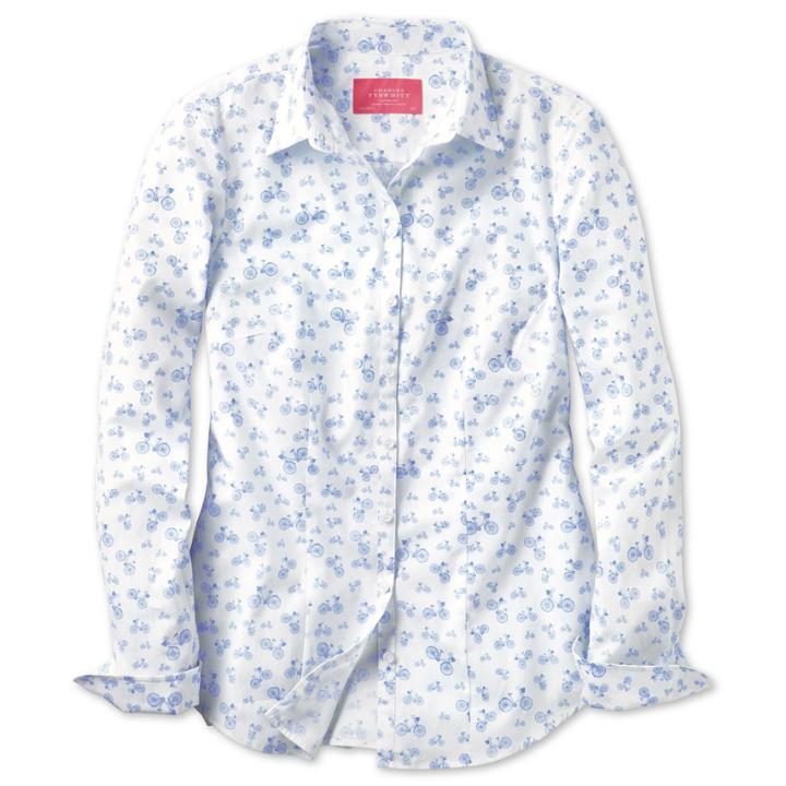 Charles Tyrwhitt Charles Tyrwhitt Blue Bicycle Print Semi-fitted Shirt (10)