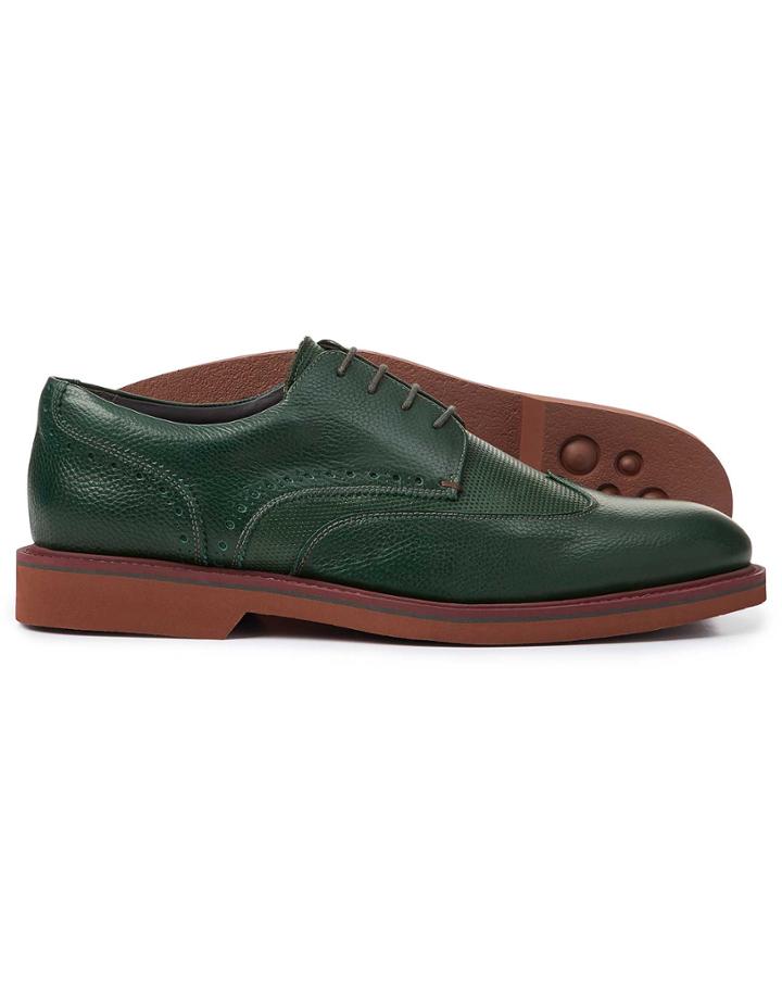  Green Extra Lightweight Derby Wing Tip Shoes Size 12 By Charles Tyrwhitt
