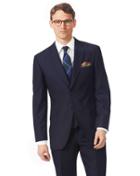  Navy Classic Fit Textured Italian Suit Wool Jacket Size 44 By Charles Tyrwhitt