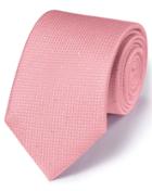 Charles Tyrwhitt Light Pink Silk Classic Textured Dash Tie By Charles Tyrwhitt
