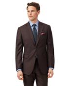  Brown Slim Fit Twill Business Suit Wool Jacket Size 38 By Charles Tyrwhitt