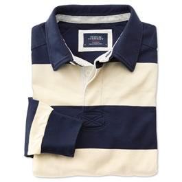 Charles Tyrwhitt Mid Navy And Off White Classic Fit Rugby Shirt