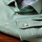 Charles Tyrwhitt Charles Tyrwhitt Slim Fit Semi-spread Collar Business Casual Puppytooth Green Shirt