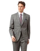  Grey Prince Of Wales Classic Fit British Luxury Suit Wool Jacket Size 40 By Charles Tyrwhitt