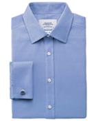 Charles Tyrwhitt Charles Tyrwhitt Classic Fit Non-iron Royal Panama Blue Cotton Dress Shirt Size 15/33