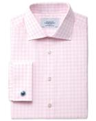 Charles Tyrwhitt Charles Tyrwhitt Extra Slim Fit Semi-cutaway Collar Textured Gingham Check Pink Shirt