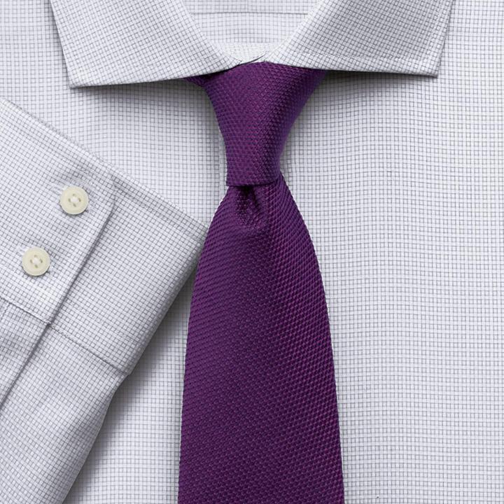 Charles Tyrwhitt Charles Tyrwhitt Slim Fit Square Weave Spread Grey Shirt