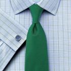 Charles Tyrwhitt Charles Tyrwhitt Slim Fit Non-iron Check Green Cotton Dress Shirt Size 15.5/37