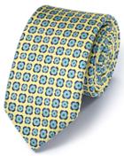 Charles Tyrwhitt Charles Tyrwhitt Slim Light Yellow Silk Classic Floral Tie