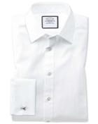 Charles Tyrwhitt Extra Slim Fit Fine Herringbone White Cotton Dress Shirt French Cuff Size 14.5/32 By Charles Tyrwhitt