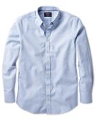 Charles Tyrwhitt Charles Tyrwhitt Slim Fit Modern Oxford Sky Blue Fleck Cotton Dress Shirt Size Large