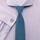Charles Tyrwhitt Charles Tyrwhitt Extra Slim Fit Non-iron Spread Collar Textured Stripe Lilac Cotton Dress Shirt Size 17/34