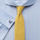 Charles Tyrwhitt Slim Fit Extreme Spread Collar End-on-end Stripe Blue Cotton Dress Casual Shirt Single Cuff Size 16/35 By Charles Tyrwhitt