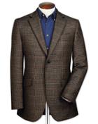 Charles Tyrwhitt Classic Fit Brown Semi-plain Lambswool Wool Jacket Size 42 By Charles Tyrwhitt