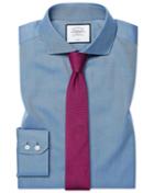  Extra Slim Fit Non-iron Twill Blue Cotton Dress Shirt Single Cuff Size 14.5/33 By Charles Tyrwhitt