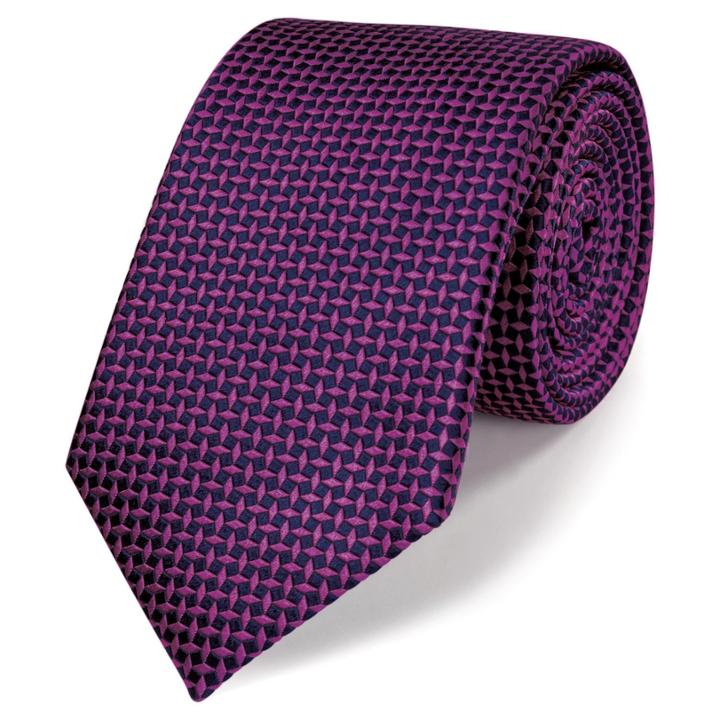 Charles Tyrwhitt Charles Tyrwhitt Classic Navy And Pink Diamond Neat Tie