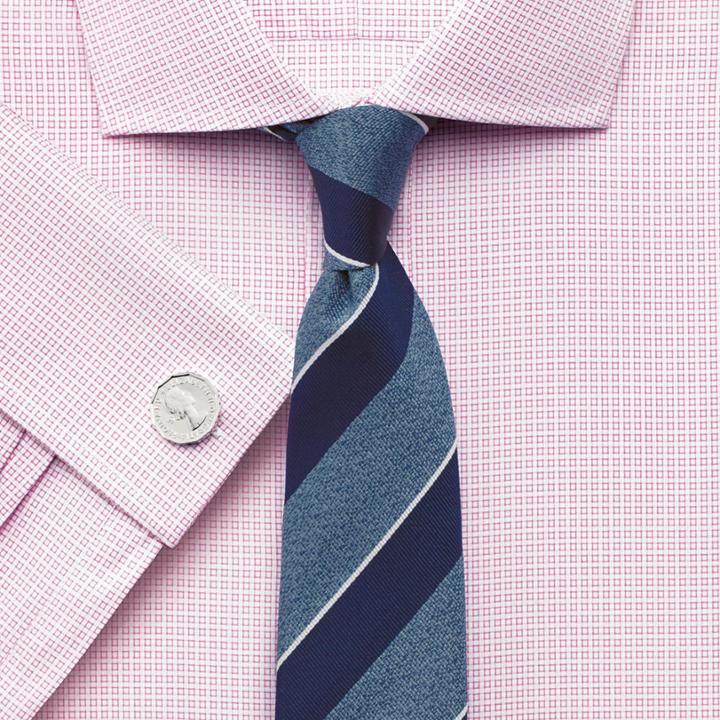Charles Tyrwhitt Charles Tyrwhitt Blue And Navy Silk Classic Wide Stripe Slim Tie