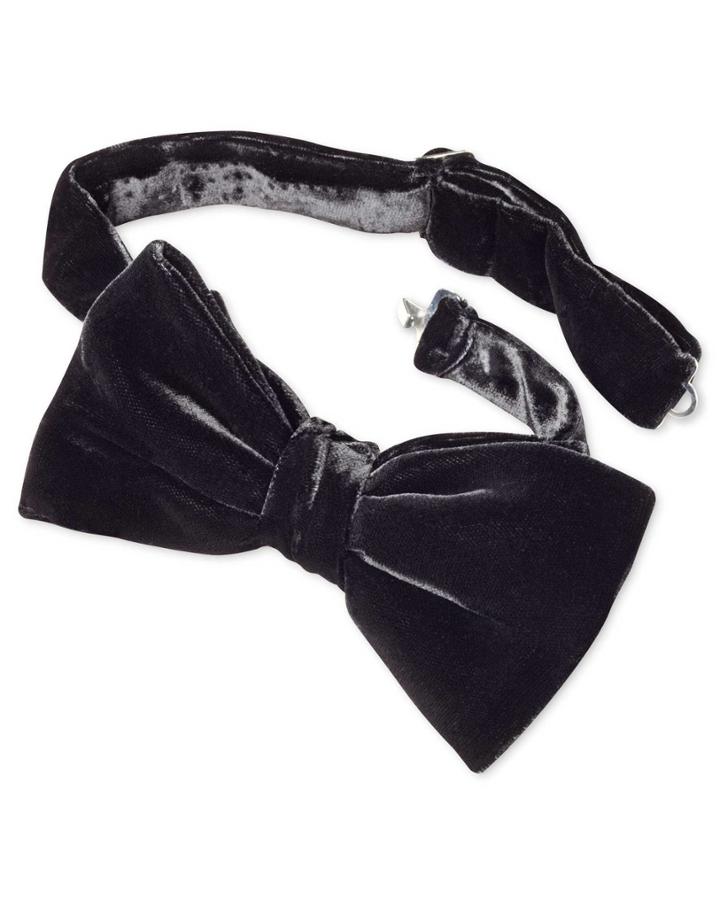 Charles Tyrwhitt Charles Tyrwhitt Black Cotton Luxury Velvet Ready-tied Bow Tie