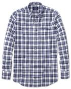 Charles Tyrwhitt Slim Fit Button-down Poplin Navy Blue Check Cotton Casual Shirt Single Cuff Size Medium By Charles Tyrwhitt