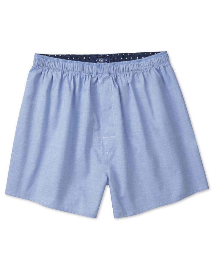 Charles Tyrwhitt Sky Plain Woven Boxer Shorts Size Large By Charles Tyrwhitt