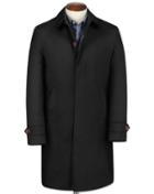 Charles Tyrwhitt Slim Fit Black Raincotton Coat Size 48 By Charles Tyrwhitt