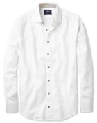 Charles Tyrwhitt Charles Tyrwhitt Slim Fit White Washed Textured Cotton Dress Shirt Size Large