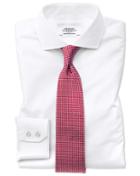  Slim Fit Spread Collar Non-iron Natural Cool White Cotton Dress Shirt Single Cuff Size 15/34 By Charles Tyrwhitt