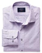 Charles Tyrwhitt Slim Fit Pink And Blue Poplin Dobby Spot Cotton Casual Shirt Single Cuff Size Medium By Charles Tyrwhitt