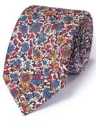 Multi Cotton Mix Printed Floral Italian Luxury Tie By Charles Tyrwhitt