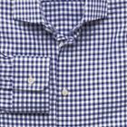 Charles Tyrwhitt Slim Fit Semi-spread Collar Business Casual Dobby Check Navy Egyptian Cotton Dress Casual Shirt Single Cuff Size 16.5/36 By Charles Tyrwhitt