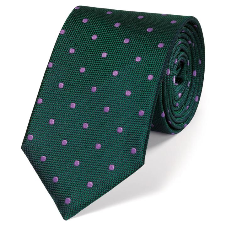 Charles Tyrwhitt Charles Tyrwhitt Classic Green And Purple Classic Spot Tie