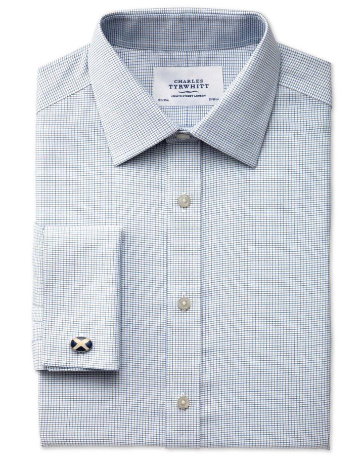 Charles Tyrwhitt Charles Tyrwhitt Classic Fit Non-iron Textured Check Grey Shirt