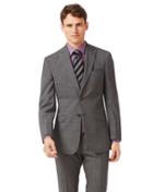  Grey Slim Fit Jaspe Check Business Suit Wool Jacket Size 38 By Charles Tyrwhitt