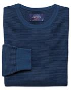 Charles Tyrwhitt Navy And Blue Merino Wool Crew Neck Sweater Size Medium By Charles Tyrwhitt