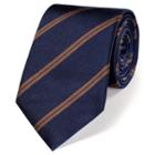 Charles Tyrwhitt Charles Tyrwhitt Classic Navy And Brown Double Stripe Tie