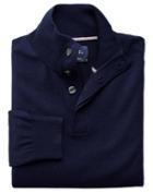Charles Tyrwhitt Navy Merino Wool Button Neck Sweater Size Large By Charles Tyrwhitt