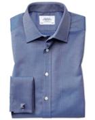 Charles Tyrwhitt Extra Slim Fit Egyptian Cotton Royal Oxford Royal Blue Dress Shirt French Cuff Size 14.5/32 By Charles Tyrwhitt