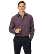  Classic Fit Berry Semi Winter Flannel Plain Cotton Casual Shirt Single Cuff Size Large By Charles Tyrwhitt